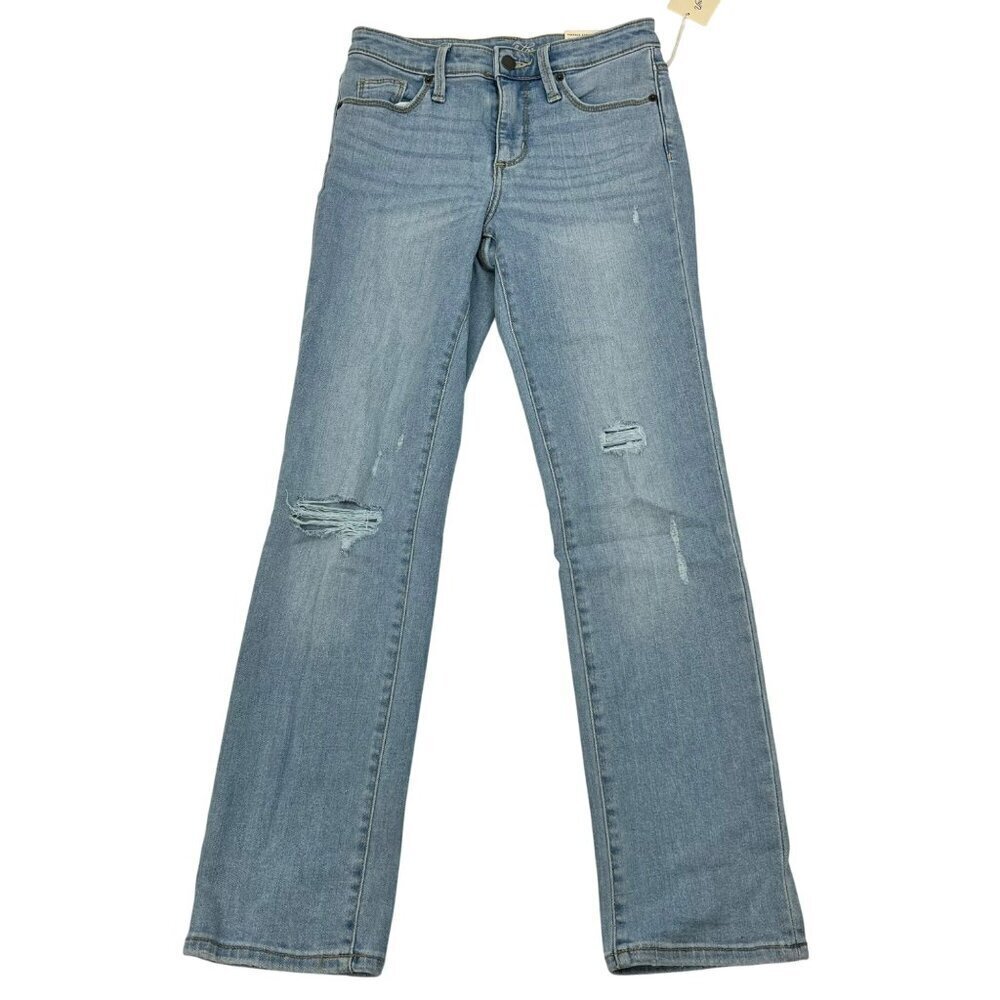 Universal Thread Vintage Straight Leg Jeans Light Wash Distressed Size 00/24 New